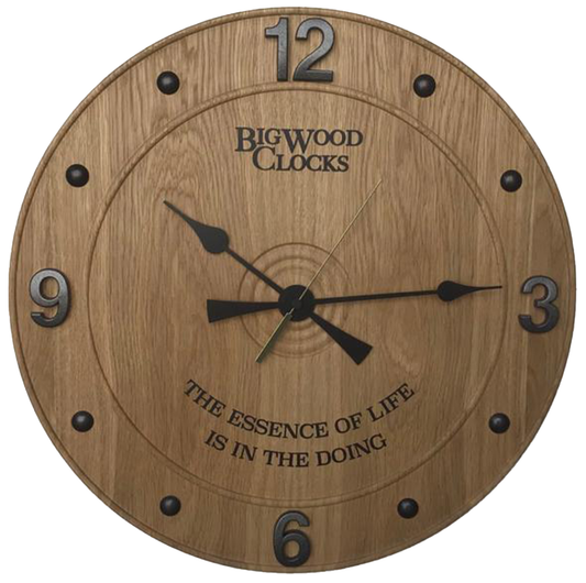 "The Essence Of Life Is In The Doing" - Solid Oak Clocks